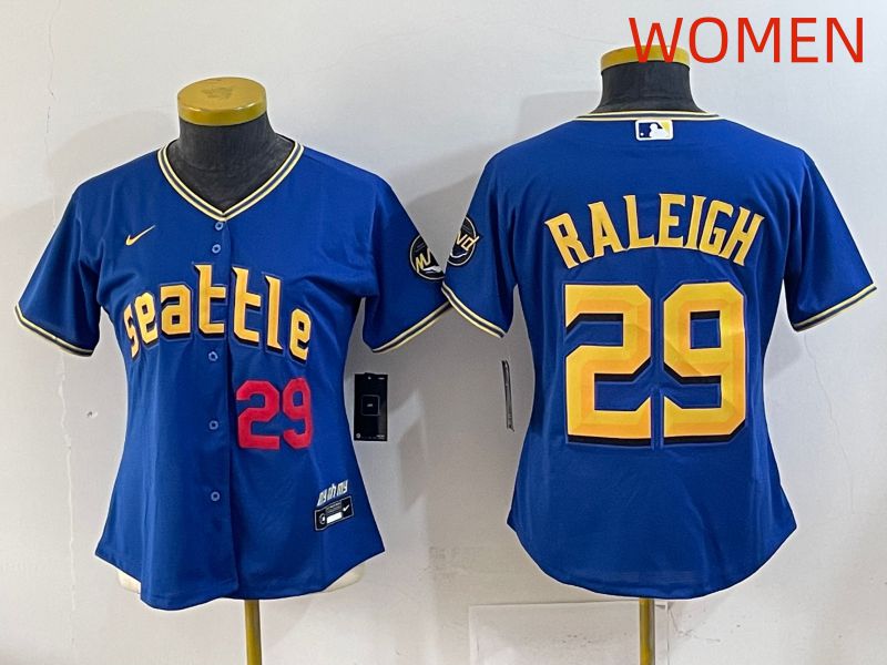 Women 2025 Seattle Mariners #29 Raleigh Blue City Edition Nike MLB Jersey style 2
